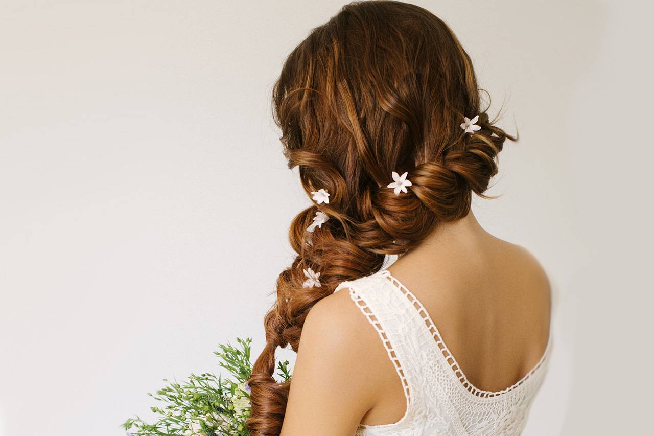 Богемная коса на свадьбу