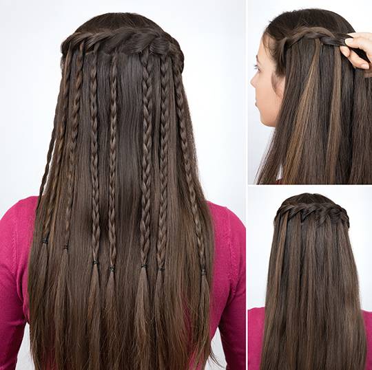 «Водопад» на длинные волосы