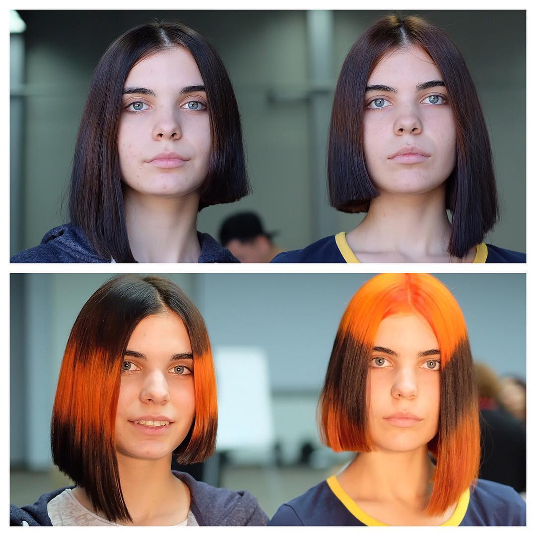 Блочное окрашивание волос: 15 фото до и после, схемы покраски