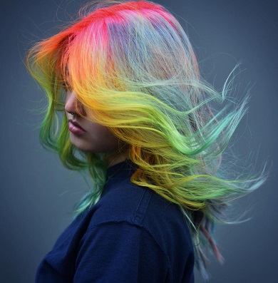 разноцветные волосы